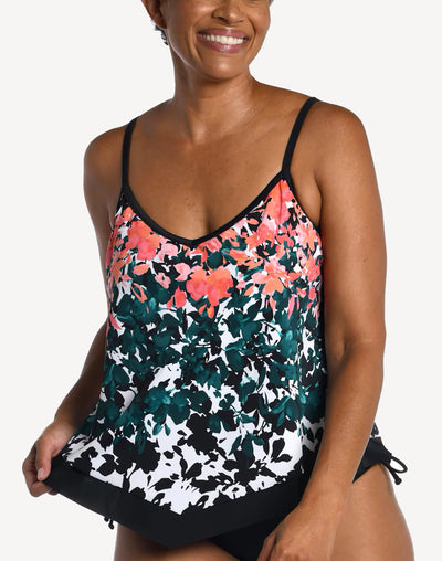 Floating Flowers Flutter Tankini Top#color_floating-flowers-multi