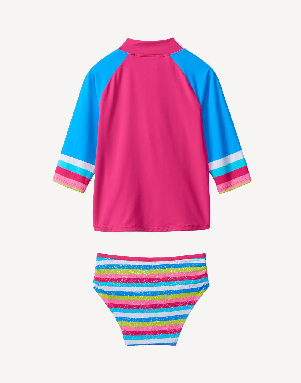 Toddler Rainbow Stripe Rashguard Set#color_rainbow-stripe-pink