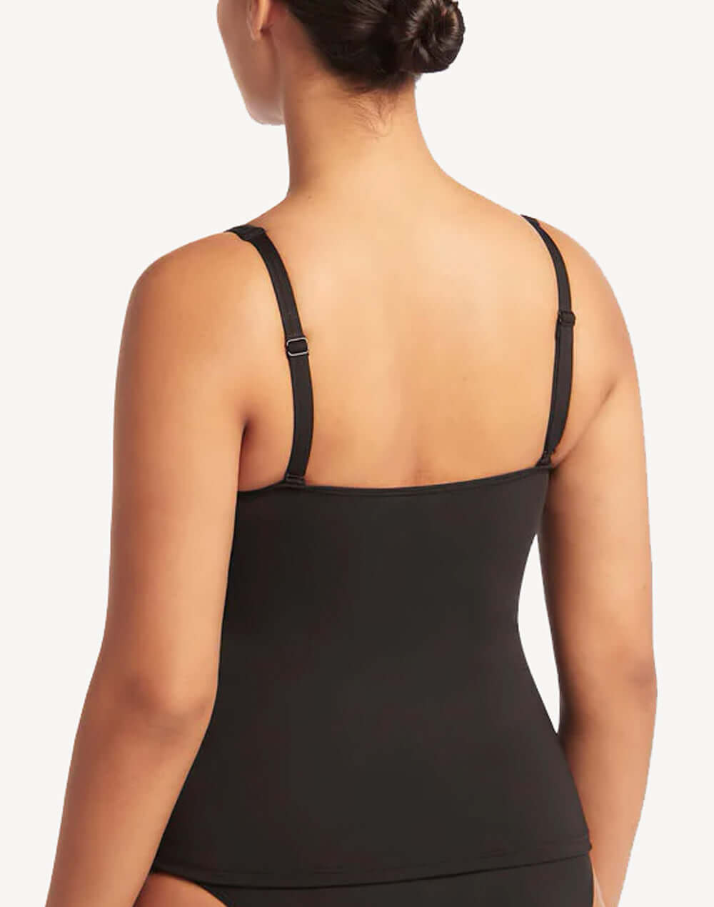Essentials Cross Front Tankini Top#color_black