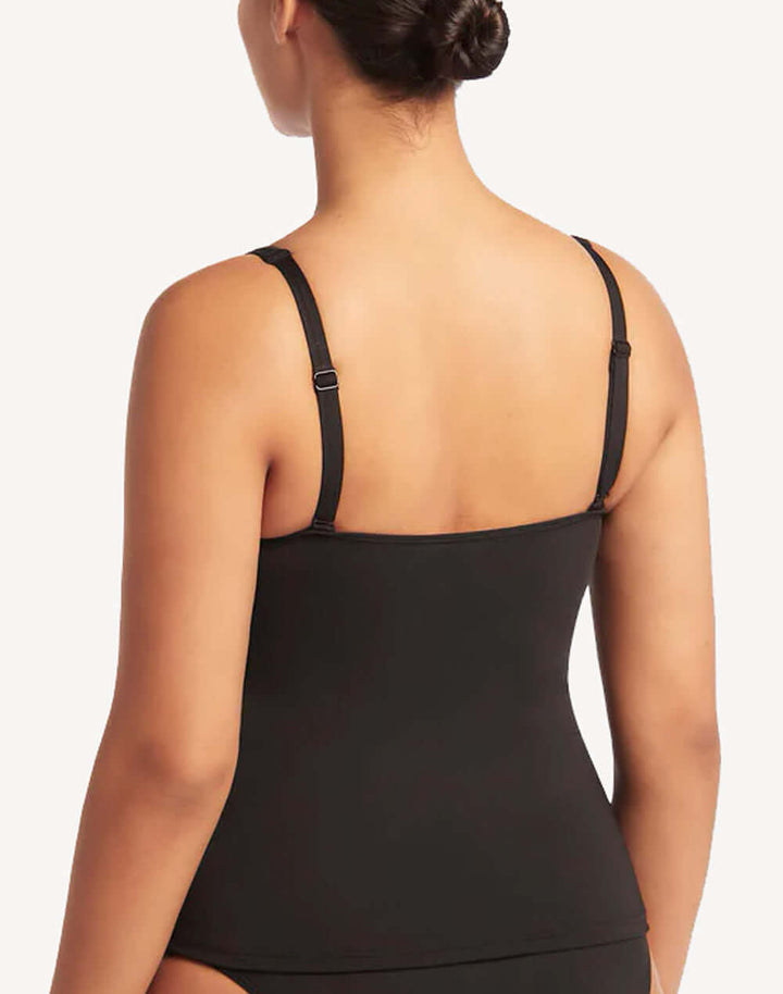Essentials Cross Front Tankini Top