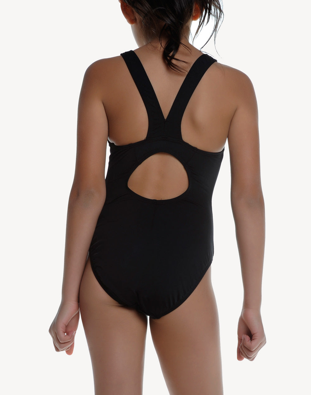 TYR Girls Solid Polyester Flexback#color_black