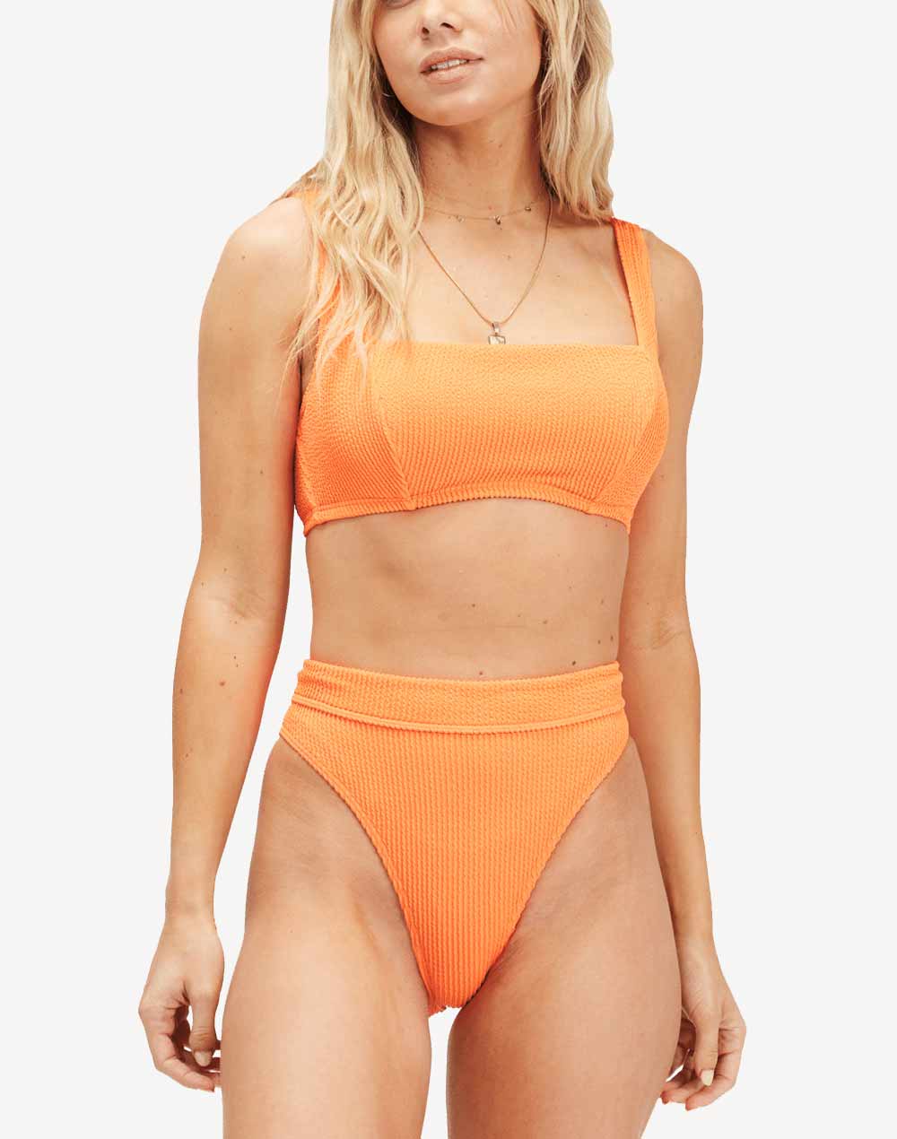Summer High Square Bralette Bikini Top#color_orange