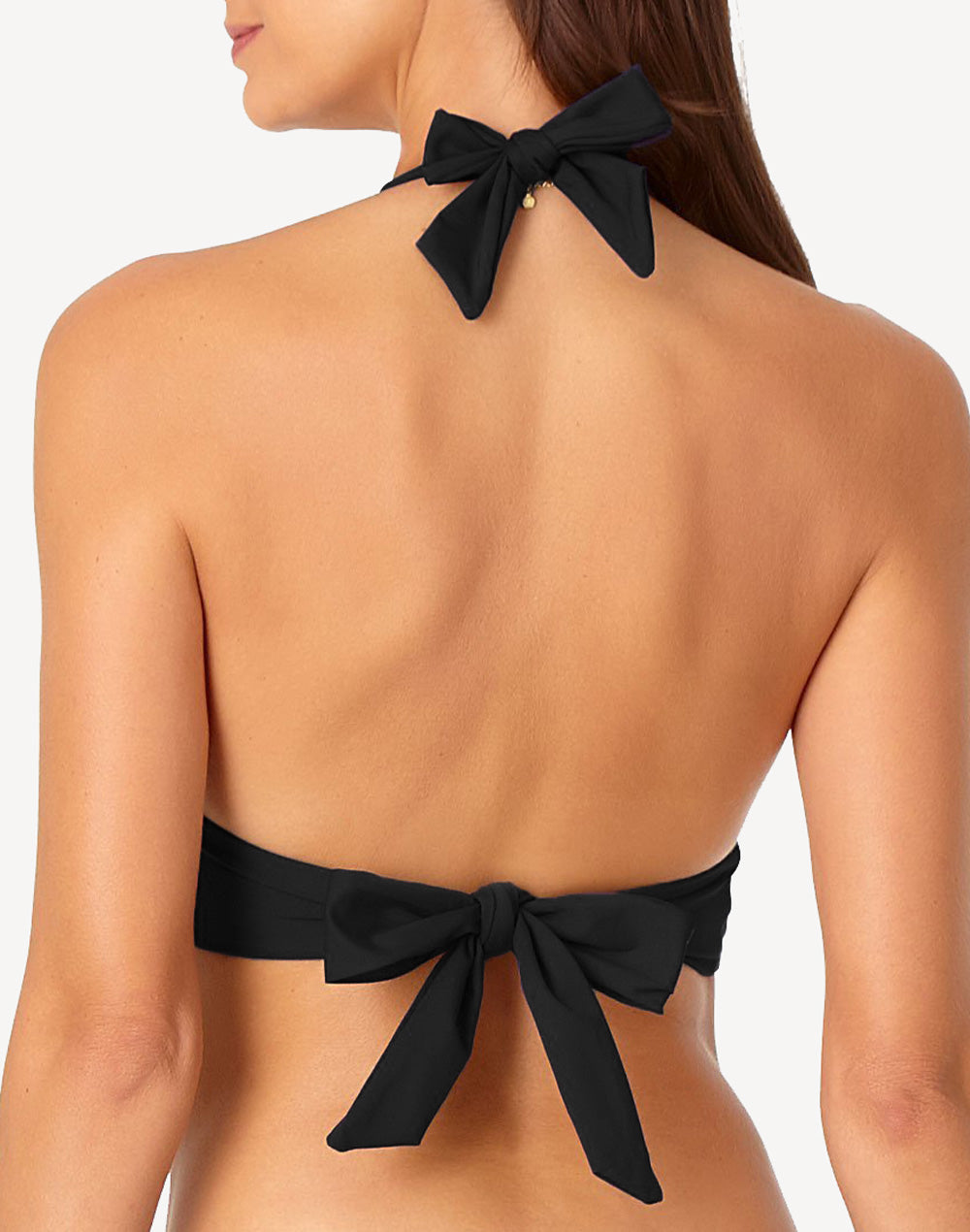 Live In Colour Banded Halter Bikini Top#color_black