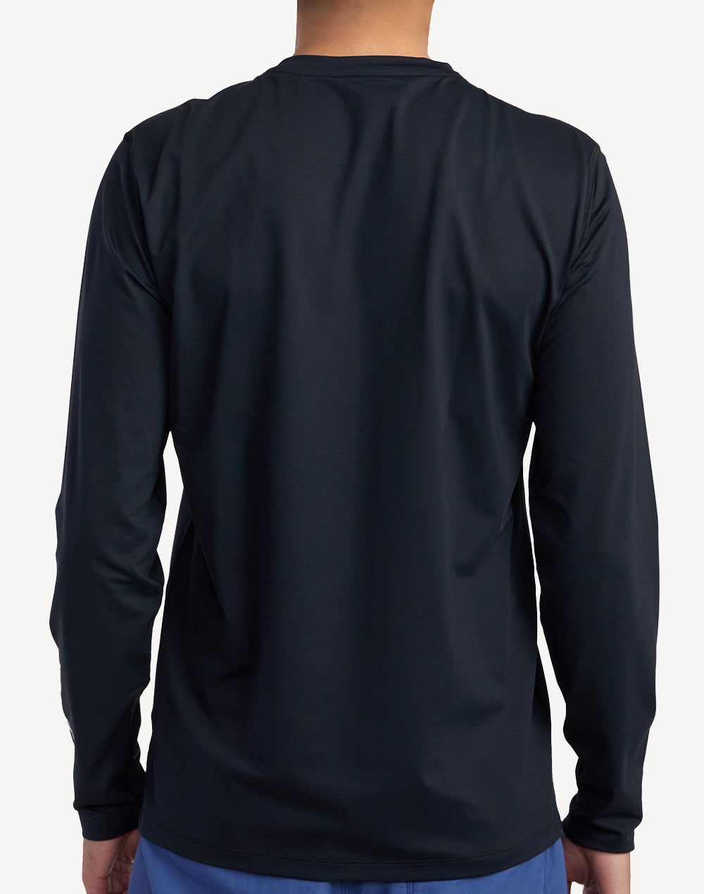 Men's UPF 50+ Long Sleeve Swim Shirt#color_black