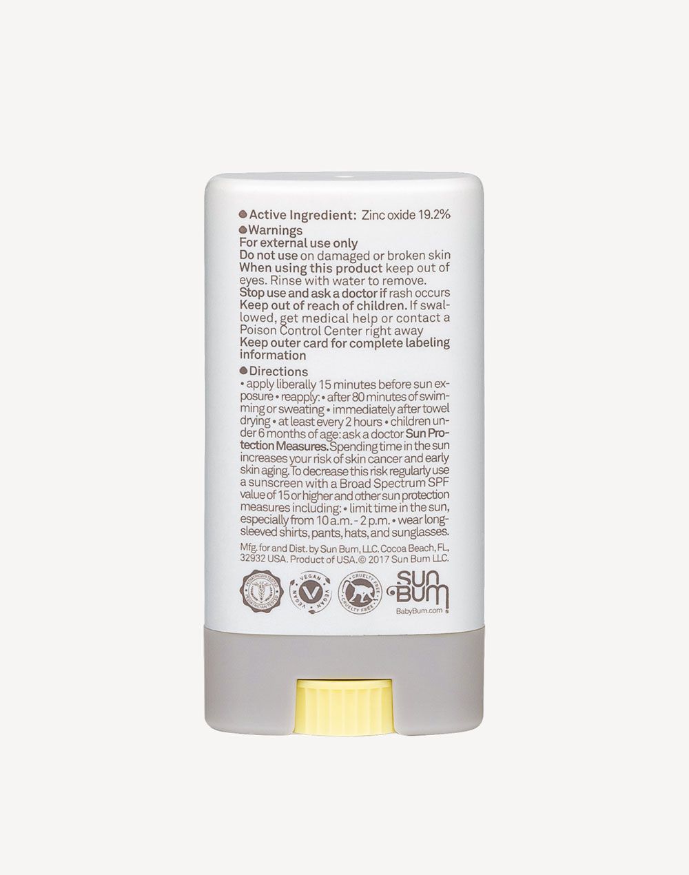 Sun Bum Baby Bum SPF 50 Face Stick#color_black