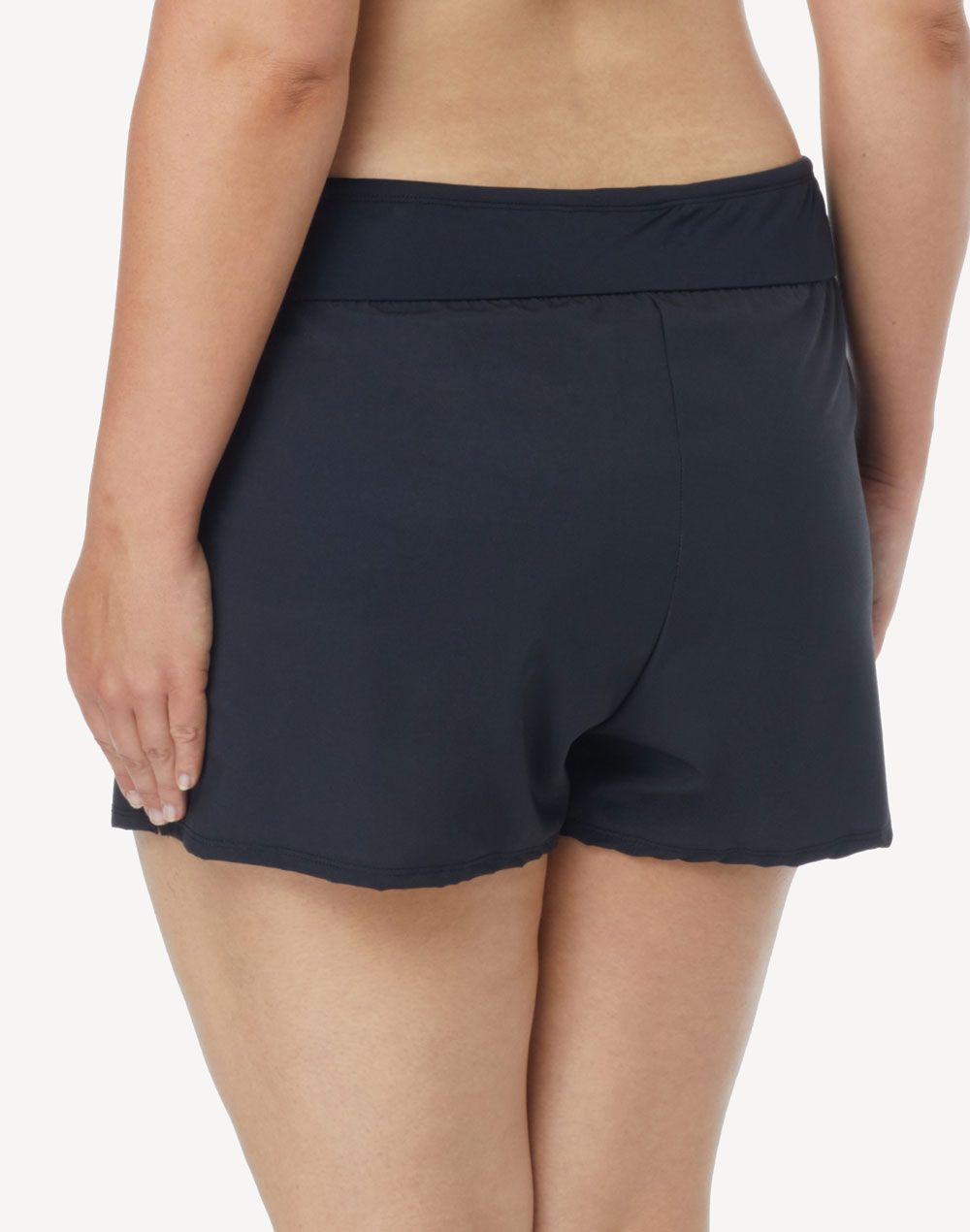 Beach House Full Figure Woven Short With Panty#color_black