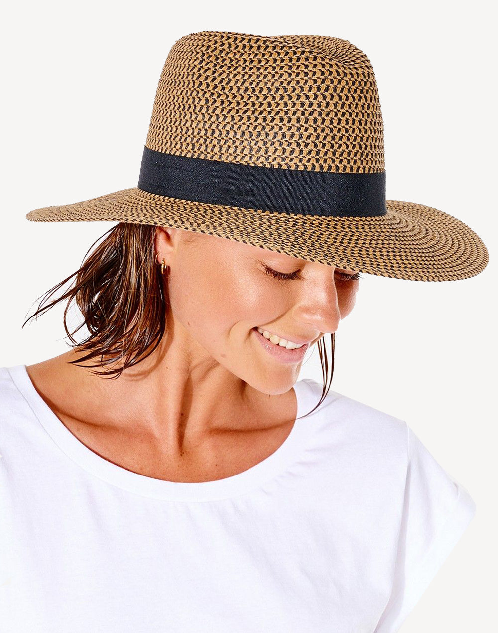 Women's Dakota Panama Hat#color_black-tan