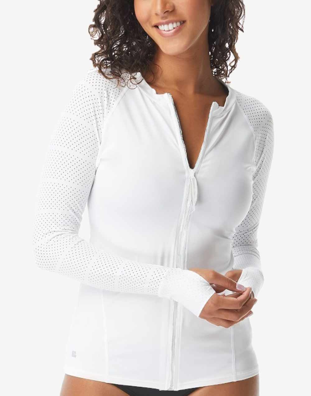 Women's Paloma Ava UPF 50+ Long Sleeve Swim Shirt#color_white