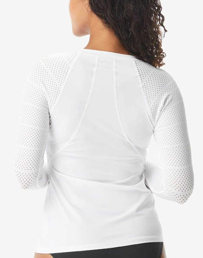 Women's Paloma Ava UPF 50+ Long Sleeve Swim Shirt#color_white