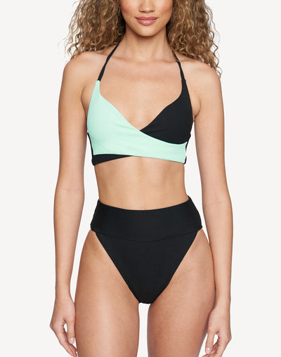 Savage Surf Baby Wrap Bikini Top#color_black
