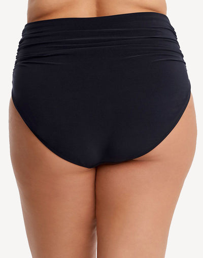 High Waist Shir Side Bikini Bottom#color_black
