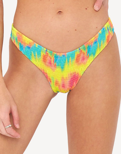 Fire Tie Dye Cayo Full Bikini Bottom#color_yellow