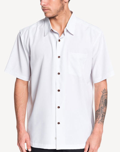 Quiksilver Waterman Cane Island Short Sleeve Shirt#color_white