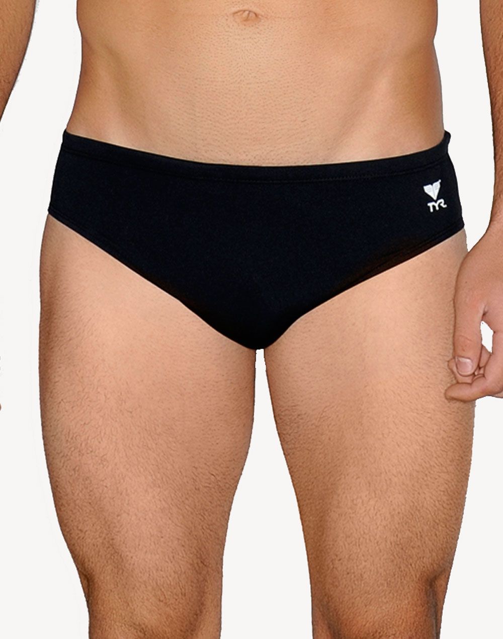 TYR Mens Solid Polyester Brief#color_black