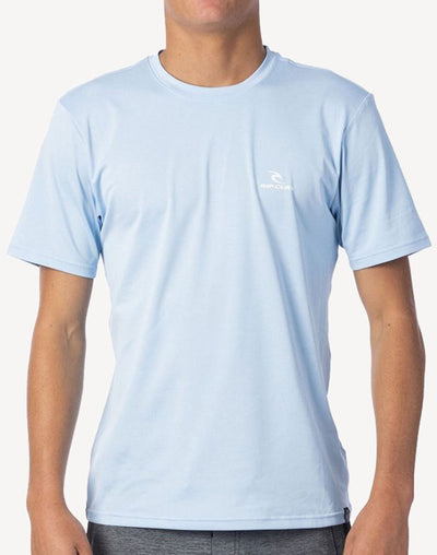 Men's Search Series UPF 50+ Short Sleeve Swim Shirt#color_blue