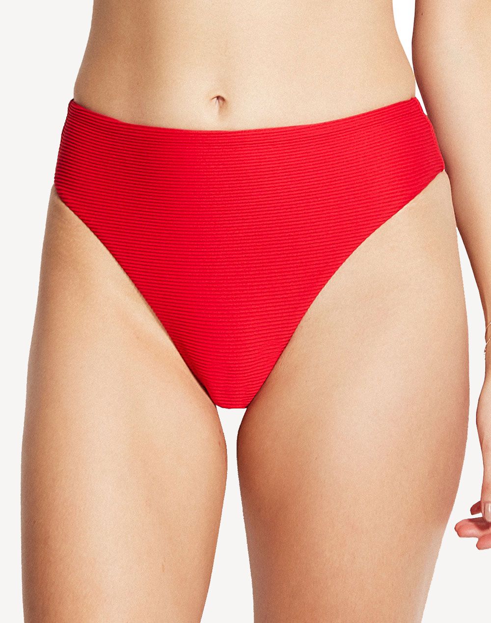  Essentials High Waisted Bikini Bottom#color_red