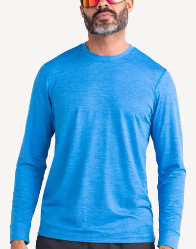 Men's Droptemp UPF 50 Long Sleeve Swim Shirt#color_racer-heather-blue