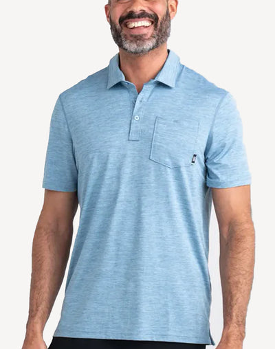 Droptemp All Day Cooling Polo Tee#color_washed-blue-heather