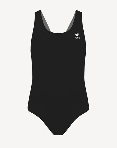 TYR Girls Solid Polyester Flexback#color_black